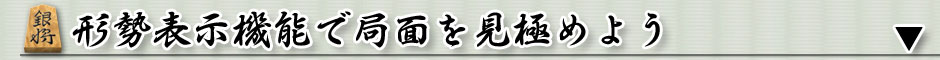 形勢表示機能で局面を見極めよう