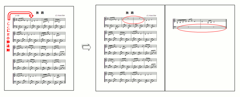 譜表1に2小節追加